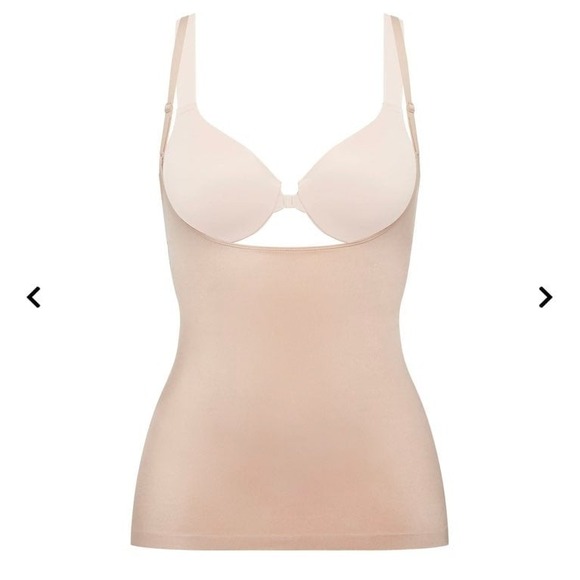 Spanx‎ Large Shapewear Open Tank Top Camisole Bodysuit Beige Sleeveless Layering - Picture 2 of 6